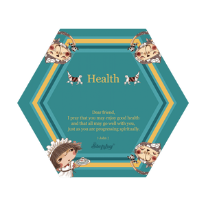 StephyDesignHK Wish you Good Health Ceramic Coaster / Placemat