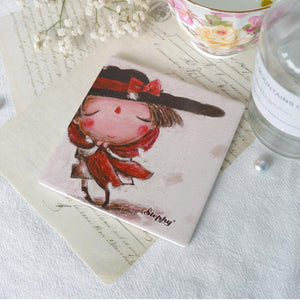StephyDesignHK Spring, summer, autumn and winter hand-painted ceramic coaster I thermal pad / [Customized gift]