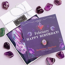 將圖片載入圖庫檢視器 StephyDesignHK 2月紫水晶生日石絲巾及絲巾扣禮盒套裝
