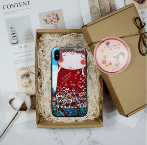 StephyDesignHK 'Love Angle' Tempered Glass Phone Case for iPhone X