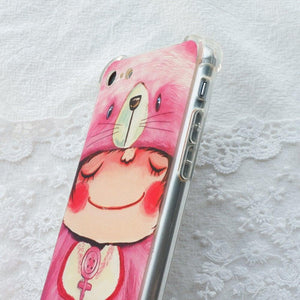 StephyDesignHK pink rabbit Shockproof Bumper Phone case for iPhone 7/8 
