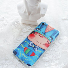 將圖片載入圖庫檢視器 StephyDesignHK- iPhone 7/8藍色可愛小貓四角氣囊防撞手機殼

