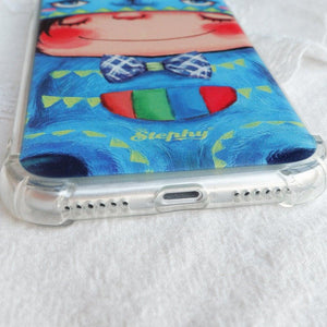 StephyDesignHK Blue Cat Shockproof Bumper Phone case for iPhone 7/8