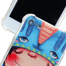 Load image into Gallery viewer, StephyDesignHK- Blue Cat Strap / Crossbody Lanyard Anti-collision Airbag Phone Case for iPhone 14/13/12
