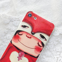 Load image into Gallery viewer, StephyDesignHK- Red raccoon Back Strap / Crossbody Lanyard Anti-collision Airbag Phone Case for iPhone 11/11 Pro/11 Pro Max
