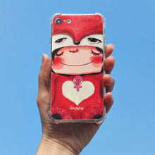 Load image into Gallery viewer, StephyDesignHK- Red raccoon Back Strap / Crossbody Lanyard Anti-collision Airbag Phone Case for iPhone 14/13/12
