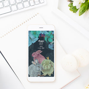 "Cute STEPHY -Bunny" Free iPhone wallpaper download