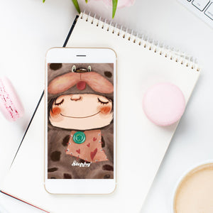 "Cute STEPHY - doggy " Free iPhone wallpaper download