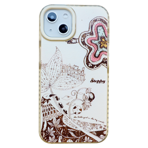 StephyDesignHK 綻放夢境 奶茶色雙層雙色透明手機殼  iPhone 14/13/12全系列 【客製化】