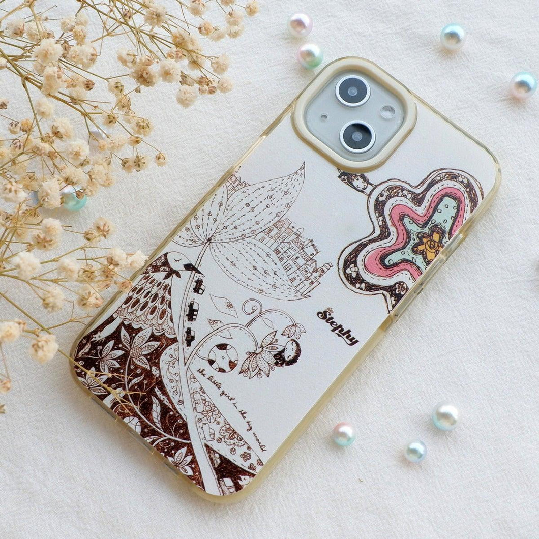StephyDesignHK Blooming dream--Milk Tea Double Layer Two-color Transparent Phone Case for iPhone 11/11 Pro/11 Pro Max【Customized】