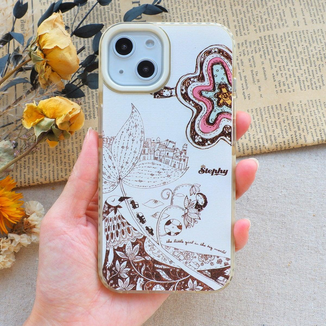 StephyDesignHK 綻放夢境 奶茶色雙層雙色透明手機殼 iPhone 全系列 【客製化】