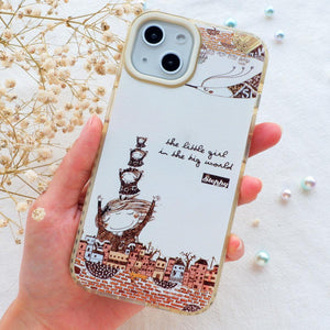 StephyDesignHK Travel with You Milk Tea Color Double-layer Two-color Transparent Phone Case iPhone 13/12 Full Series [Customized]