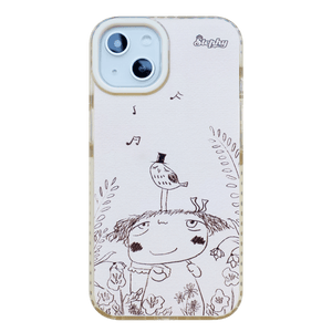 StephyDesignHK Simple Daily--Milk Tea Double Layer Two-color Transparent Phone Case for iPhone 11/11 Pro/11 Pro Max【Customized】