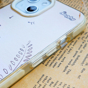 StephyDesignHK 簡筆日常 奶茶色雙層雙色透明手機殼 iPhone 11/11 Pro/11 Pro Max 【客製化】