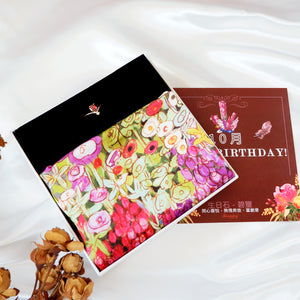 StephyDesignHK 10月生日專屬誕生月絲巾禮盒-生日鑽絲巾扣+ 絲巾禮盒套裝