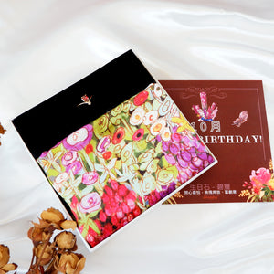 StephyDesignHK October Tourmaline birthday stone scarf and scarf ring gift set