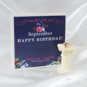 StephyDesignHK 9月生日專屬誕生月絲巾禮盒-生日鑽絲巾扣+ 絲巾禮盒套裝