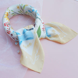 StephyDesignHK My lovely kittens Hand-painted Scarf with Scarf Ring Gift Box