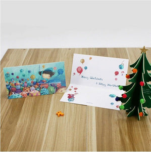StephyDesignHK 童真故事聖誕卡4張一套 - 聖誕節/交換禮物/聖誕賀卡套裝