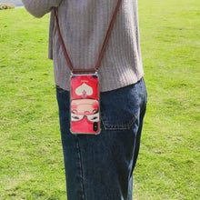 Load image into Gallery viewer, StephyDesignHK- Red raccoon Back Strap / Crossbody Lanyard Anti-collision Airbag Phone Case for iPhone 14/13/12
