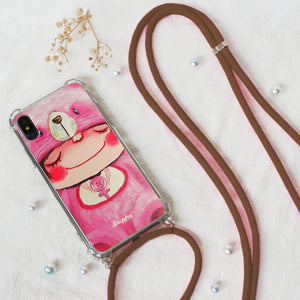 StephyDesignHK Pink rabbit Shockproof Bumper Phone case for iPhone 14/13/12