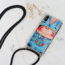 Load image into Gallery viewer, StephyDesignHK- Blue Cat Back Strap / Crossbody Lanyard Anti-collision Airbag Phone Case for iPhone  11/11 Pro/11 Pro Max
