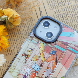 StephyDesignHK Lanyard Strap Double-layer Rubberized Transparent Phone Case for iPhone 14/13/12 [Customized ]
