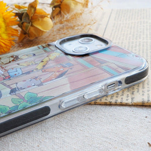StephyDesignHK Lanyard Strap Double-layer Rubberized Transparent Phone Case for iPhone 14/13/12 [Customized ]