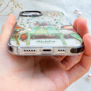 StephyDesignHK 午後悠閒 掛繩背帶雙層包膠手機殼iPhone 11/11 Pro/11 Pro Max 【客製化】