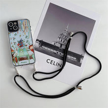 Load image into Gallery viewer, StephyDesignHK Lanyard Strap Double-layer Rubberized Transparent Phone Case for iPhone 14/13/12 [Customized ]
