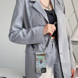 StephyDesignHK "午後悠閒"掛繩背帶雙層包膠透明手機殼 iPhone 14/13/12全系列 【客製化】