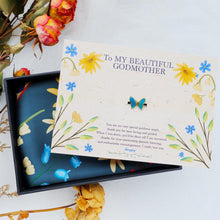 Load image into Gallery viewer, StephyDesignHK 【Viola】♥ To My  Beautiful Godmother ♥ Mother&#39;s Day Silk Scarf Gift Box
