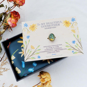 StephyDesignHK 【Viola】♥ To My  Beautiful Godmother ♥ Mother's Day Silk Scarf Gift Box