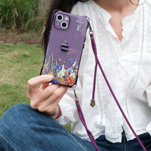 StephyDesignHK 4邊防撞直橫掛繩手機殼 iPhone15全新上市紫色手機殼 【客製化】