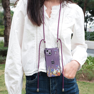 StephyDesignHK MagSafe磁吸 iPhone16 防撞直橫掛繩紫色手機殼 【客製化】