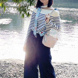 StephyDesignHK 富士山上的櫻花 斜角絲巾+兩用斜背包 / 手抓包 2件套