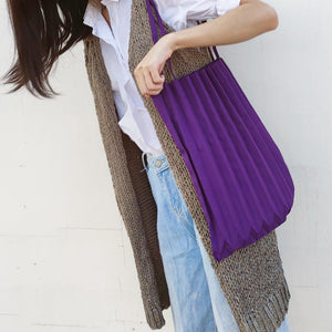 StephyDesignHK Purple Solid Color/Pleated Bag/Wrinkled Bag/Trunk Bag
