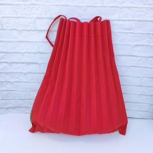 StephyDesignHK Candy Red Folding Bag/Wrinkle Bag/Folding Bag/Shoulder Bag