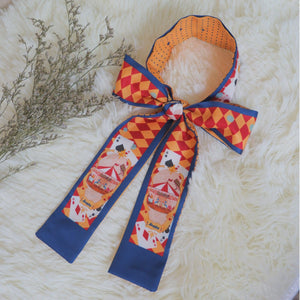 StephyDesignHK Fairy Tale Silk Twilly Scarf with Scarf Ring Gift Box / Neck Tie Scarf Hairband