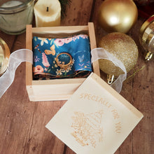 Load image into Gallery viewer, Twilly with Christmas Deer scarf ring in wooden box
