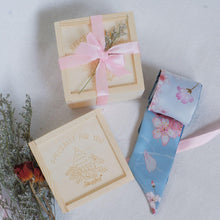 Load image into Gallery viewer, StephyDesignHK Sakura Long Silk Scarf Christmas Wooden Box Gift / Hair Band / Handle Band
