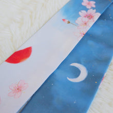 Load image into Gallery viewer, StephyDesignHK Sakura Long Silk Scarf Christmas Wooden Box Gift / Hair Band / Handle Band
