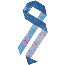 Load image into Gallery viewer, StephyDesignHK Sakura Long Silk Scarf Christmas Wooden Box Gift / Hair Band / Handle Band
