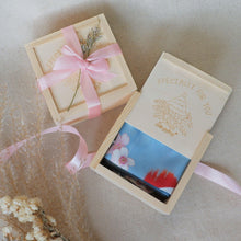 Load image into Gallery viewer, StephyDesignHK Sakura Long Silk Scarf Christmas Wooden Box Gift / Hair Band / Handle Band

