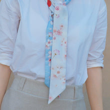 Load image into Gallery viewer, StephyDesignHK Sakura Long Silk Scarf Christmas Wooden Box Gift / Hair Band / Handle Band
